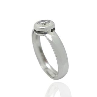 Foto de 90-6165BS - SORTIJA CIRCONITA 4MM (BRAZO 3.5MM) O.B. 18K