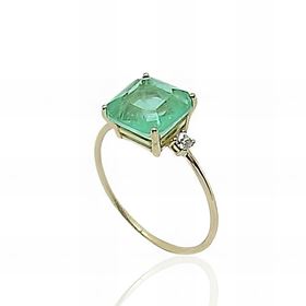Foto de 05-3988VS - SORTIJA PIEDRAS COLOR VERDE CIRCONITA 8MM 18K