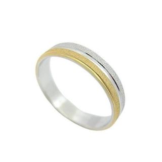 Foto de 10-351-373-14 - ALIANZA BICOLOR MATE Y BRILLO 4MM 18K