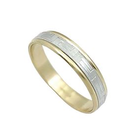 Foto de 10-351-706-15 - ALIANZA GRECA BICOLOR 4MM 18K
