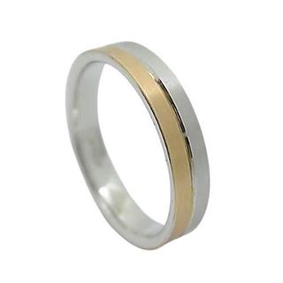 Foto de 10-351-816-15 - ALIANZA BICOLOR ROSA 4MM 18K