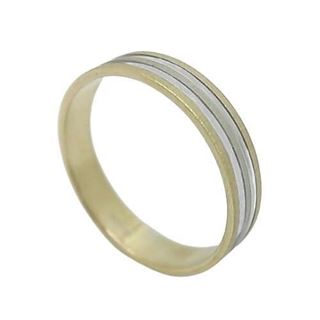Foto de 10-351-994-15 - ALIANZA RAYADA BICOLOR 4MM 18K