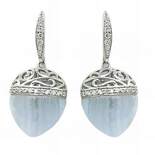 Foto de 43-4325A - *OFERTA* PENDIENTES PLATA PIEDRA AZUL CIRCONITA 31MM