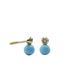 Foto de 87-21-3T - PENDIENTES TÚ Y YO TURQUESA 3MM 18K