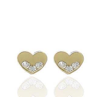 Foto de 99-PT790 - PENDIENTES CORAZÓN CIRCONITA 4.5MM 18K