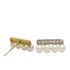 Foto de 71-8913 - PENDIENTES PERLA CIRCONITA BICOLOR 4.5X10MM 18K