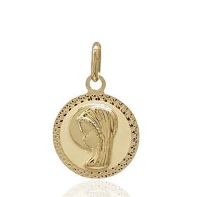 Foto de 10-152-555 - MEDALLA VIRGEN NIÑA LAPIDADA 15MM 18K