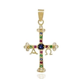 Foto de 40-7600 - CRUZ DE LA VICTORIA- COVADONGA PIEDRAS COLOR 21MM 18K