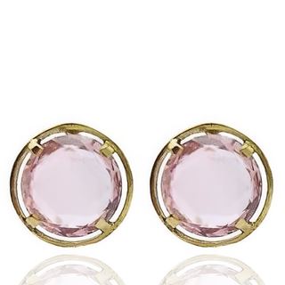 Foto de 71-4443R - PENDIENTES PIEDRA ROSA 10MM 18K