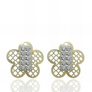 Foto de 51-1229204 - PENDIENTES FLOR BICOLOR CIRCONITA 10MM 18K
