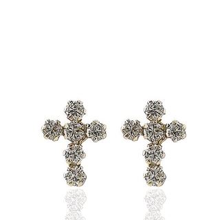 Foto de 87-1884 - PENDIENTES CRUZ CIRCONITAS 10MM 18K