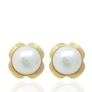 Foto de 99-PT416G - PENDIENTES PERLA 9.5-10MM 18K