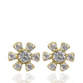 Foto de 40-7403 - PENDIENTES FLOR CIRCONITA 8.5MM 18K
