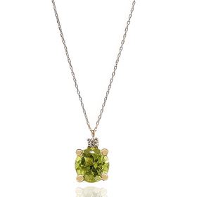 Foto de 71-11999VG - GARGANTILLA PIEDRAS COLOR SEMIPRECIOSA VERDE PERIDOTO 7MM 45CM 18K