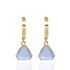 Foto de 40-7743A - PENDIENTES ARO PIEDRA COLOR AZUL 24MM PRESIÓN 18K 