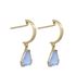 Foto de 40-7743A - PENDIENTES ARO PIEDRA COLOR AZUL 24MM PRESIÓN 18K 