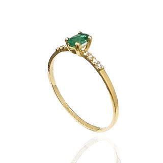 Foto de 05-3389S - SORTIJA CUARZO VERDE 3X5MM 18K