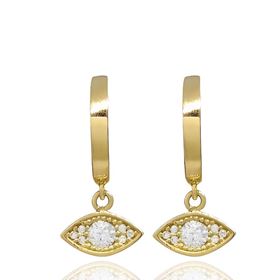 Foto de 40-7336 - PENDIENTES ARO OJO TURCO CIRCONITA 20MM PRESIÓN 18K
