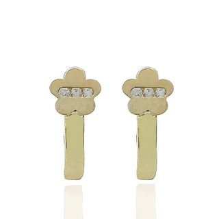 Foto de 99-PT823C - PENDIENTES FLOR CIRCONITA 13MM CATALÁN 18K