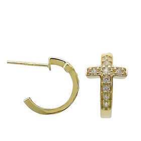 Foto de 62-1173 - PENDIENTES ARO CRUZ CIRCONITA 2X13MM 18K