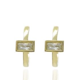 Foto de 71-11540 - CRIOLLAS MOTIVO CUADRADO CIRCONITA 2X13MM PRESIÓN 18K
