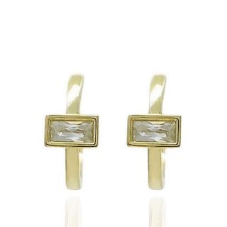 Foto de 71-11540 - CRIOLLAS MOTIVO CUADRADO CIRCONITA 2X13MM PRESIÓN 18K