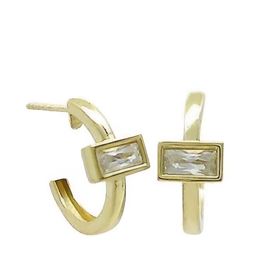 Foto de 71-11540 - CRIOLLAS MOTIVO CUADRADO CIRCONITA 2X13MM PRESIÓN 18K