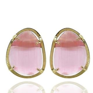 Foto de 99-PT641F - PENDIENTES PIEDRA FUCSIA 14MM 18K