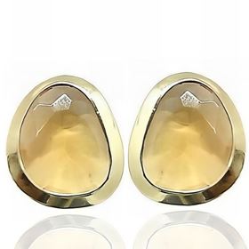 Foto de 71-4506PF - PENDIENTES PIEDRA FUMÉ 14X11MM