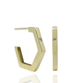 Foto de 62-778 - PENDIENTES ARO 2MM CUADRADOS CIRCONITA 14MM 18K