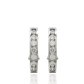 Foto de 07-7929B - PENDIENTES CIRCONITA CARRIL 18MM CATALÁN JUEGO O.B. 18K