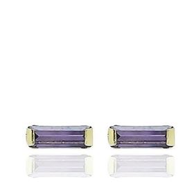 Foto de 05-3653L - PENDIENTES PIEDRA LILA 3X7MM PRESIÓN 18K