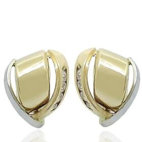 Foto de 70-2088 - PENDIENTES BICOLOR CIRCONITA 16MM OMEGA 18K