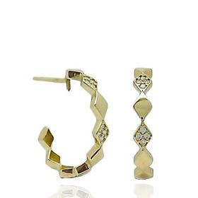 Foto de 62-1341 - PENDIENTES ARO 2.5MM ROMBOS CIRCONITA 16MM 18K