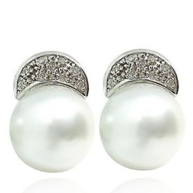 Foto de 75-2931P - PENDIENTES AUSTRALIANA 18 BRILLANTES 1.25MM C/U 17MM O.B.