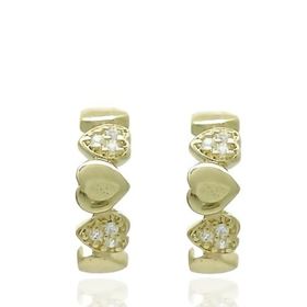 Foto de 62-1178 - PENDIENTES ARO CORAZONES CIRCONITA 4X12MM 18K