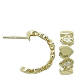 Foto de 62-1178 - PENDIENTES ARO CORAZONES CIRCONITA 4X12MM 18K