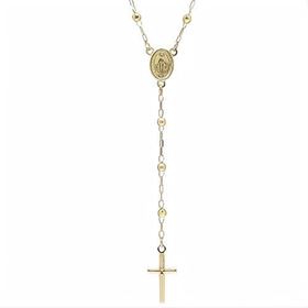 Foto de 04-414G - GARGANTILLA ROSARIO BOLAS LAPIDADAS 2MM 44+7CM 18K