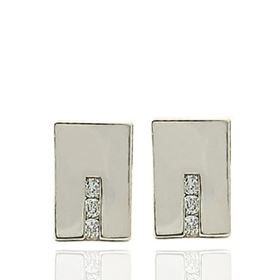Foto de 99-777B - PENDIENTES RECTÁNGULO CIRCONITA 8MM O.B. 18K
