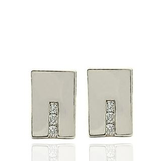 Foto de 99-777B - PENDIENTES RECTÁNGULO CIRCONITA 8MM O.B. 18K
