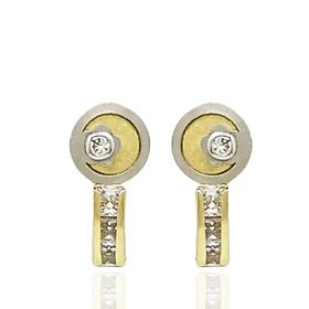 Foto de 99-PT333 - PENDIENTES BICOLOR CIRCONITA 11MM CATALÁN 18K