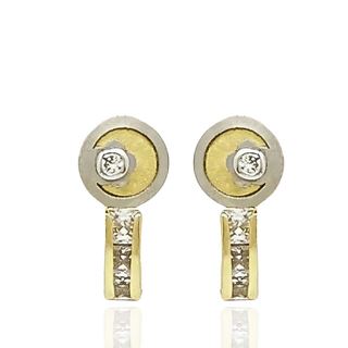 Foto de 99-PT333 - PENDIENTES BICOLOR CIRCONITA 11MM CATALÁN 18K