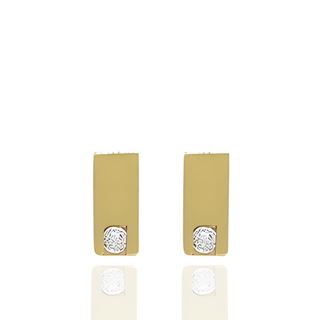 Foto de 99-801 - PENDIENTES RECTANGULAR CIRCONITA 5X2MM 18K