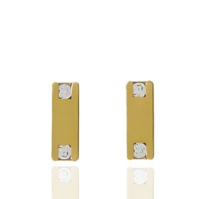 Foto de 99-804 - PENDIENTES RECTANGULAR CIRCONITA 7X2MM 18K