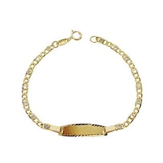 Foto de 45-058-P - PULSERA BEBÉ PLACA CIRCONITA 2.5MM (PLACA 4.5X20MM) 12.5CM (1,25gr) 18K