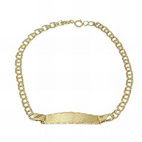 Foto de 10-490-010 - PULSERA PLACA HUNGARINA 3.5MM 19.5CM (PLACA 6X23MM) (2,12gr) 18K