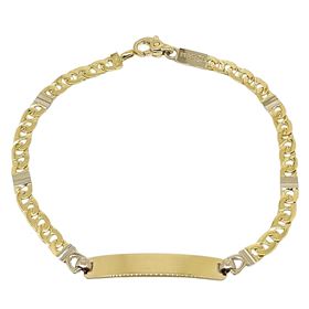 Foto de 10-439-076 - PULSERA PLACA BICOLOR 4MM 19CM (PLACA 8X30MM) (6,38gr) 18K