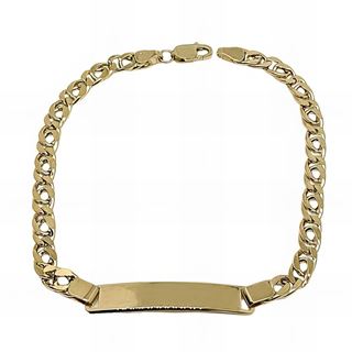 Foto de 10-34-6378 - PULSERA PLACA OJO DE PERDIZ 4MM 19CM (PLACA 5X30MM) (5,45gr) 18K