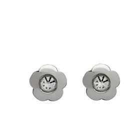 Foto de 99-PT407B - PENDIENTES FLOR CIRCONITA 4MM O.B. 18K