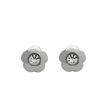 Foto de 99-PT407B - PENDIENTES FLOR CIRCONITA 4MM O.B. 18K
